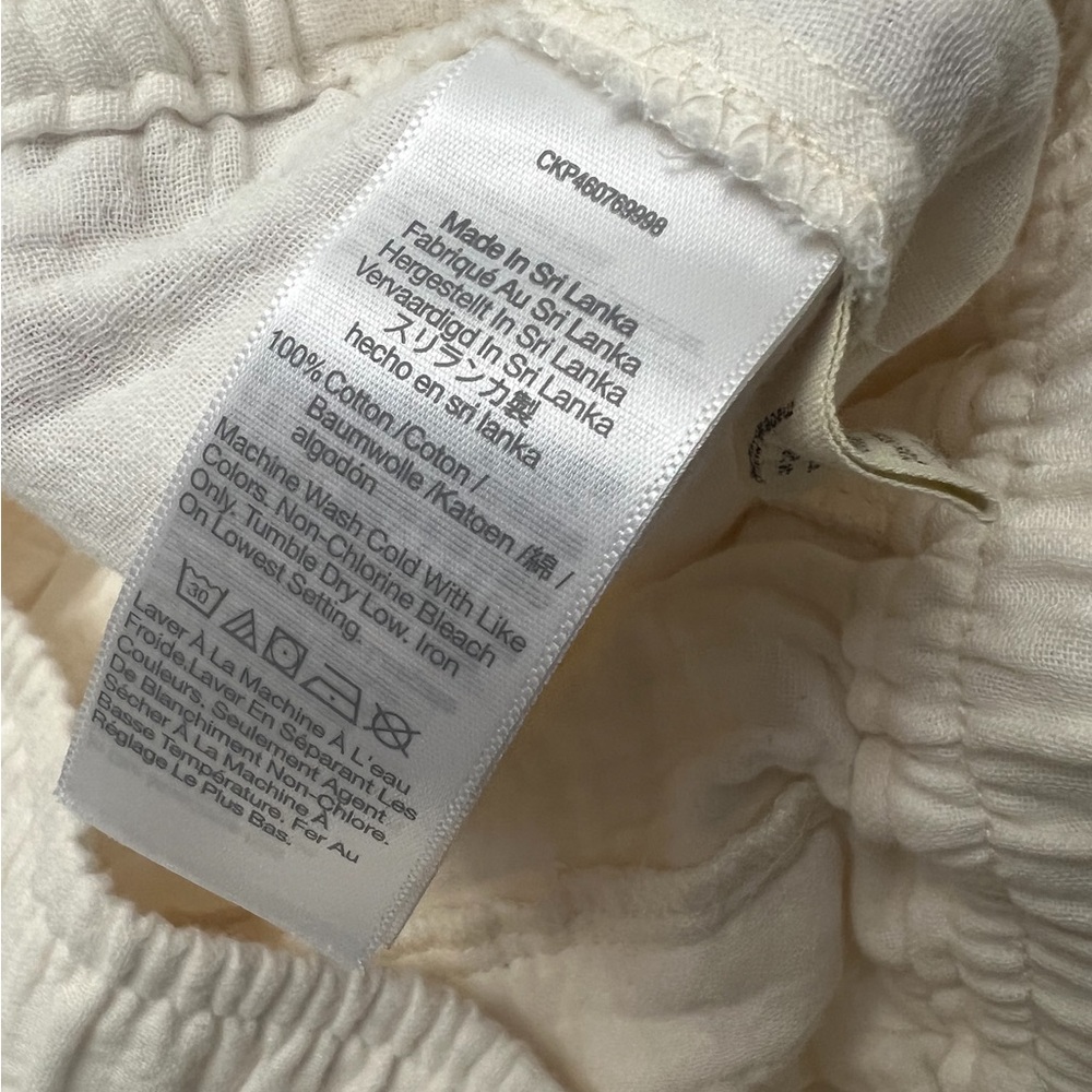 Madewell Cream Textured Pants wide leg Large - Picture 10 of 11